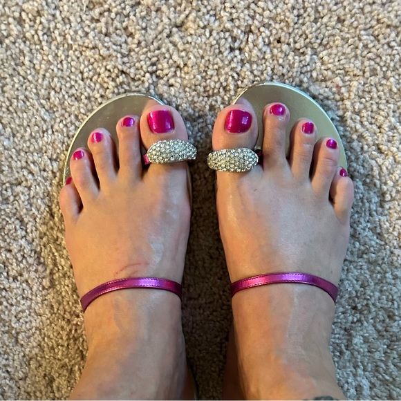 Giuseppe zanotti sandals with Swarovski crystal on the toe European size 40 - Picture 4 of 5